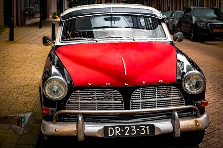 Vintage automobile red photo
