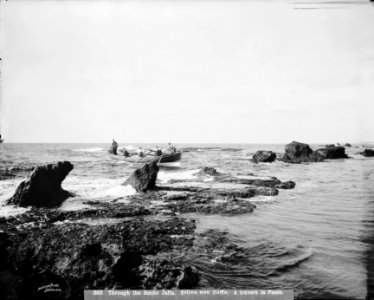 Jaffa (Joppa) and environs. Boat going through the rocks LOC matpc.06515