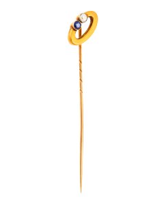 Kråsnål av guld med briljant och safir, 1910 - Hallwylska museet - 110582