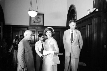 Jacqueline Kennedy at the residence of Indian Prime Minister Nehru