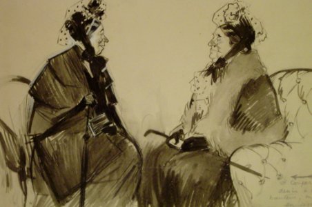 Jacques Wély Deux vieilles en discussion