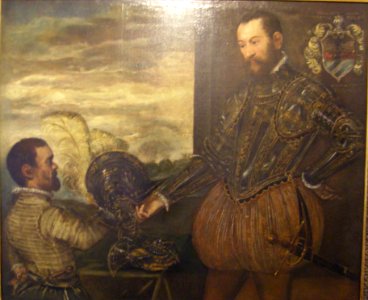 Jacopo Tintoretto Ritratto di Scipione Clusone con il suo paggio nano photo