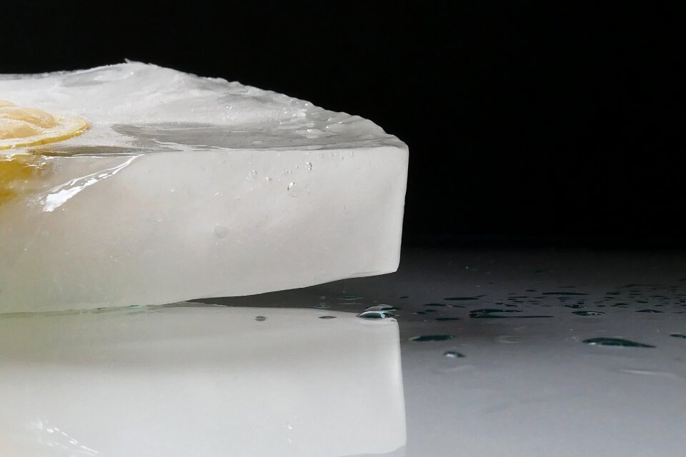 Frozen cold transparent