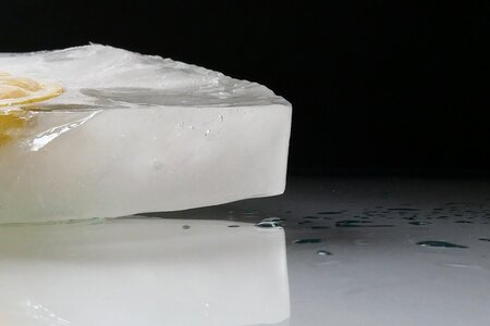Frozen cold transparent