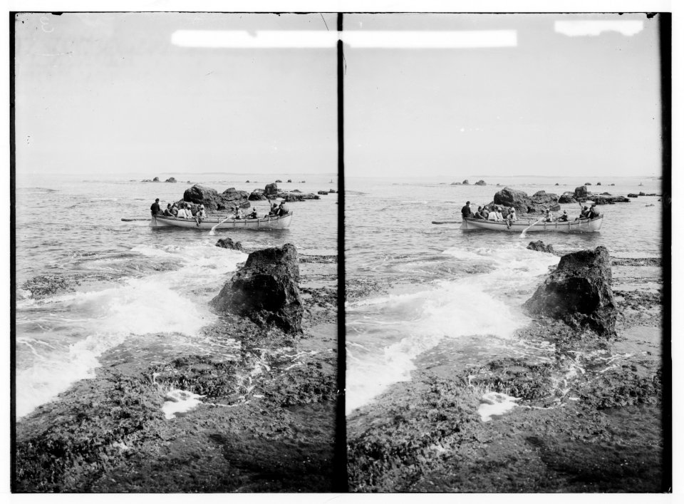 Jaffa (Joppa) and environs. Boat passing the rocks LOC matpc.00828