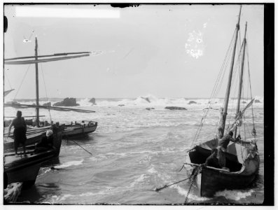 Jaffa (Joppa) and environs. Rough sea at Jaffa LOC matpc.00699