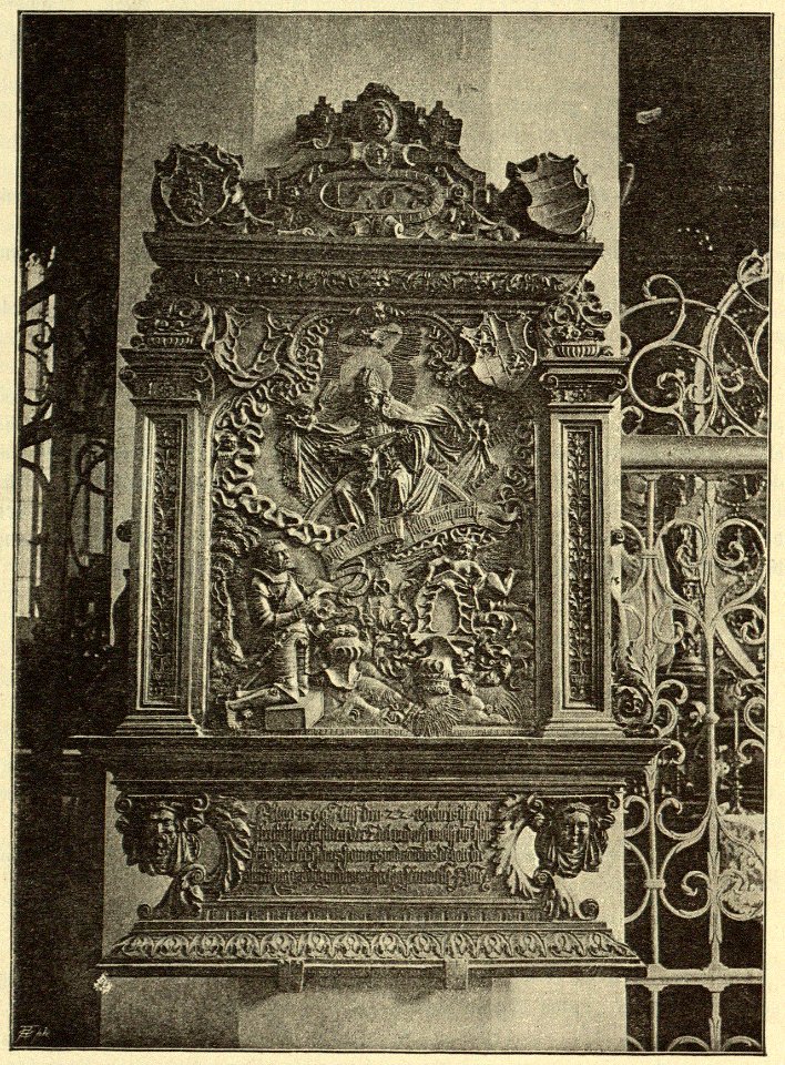 Kunstdenkmäler KN 1887 S320 Radolfzell Kirche Bronceepitaph des Wolff von Honburg