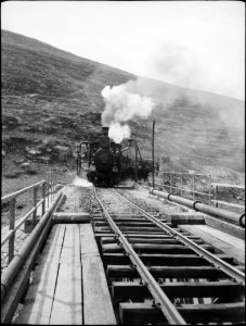 Jaffa to Jerusalem. Train at Battir. Pulling up steep grade LOC matpc.15152