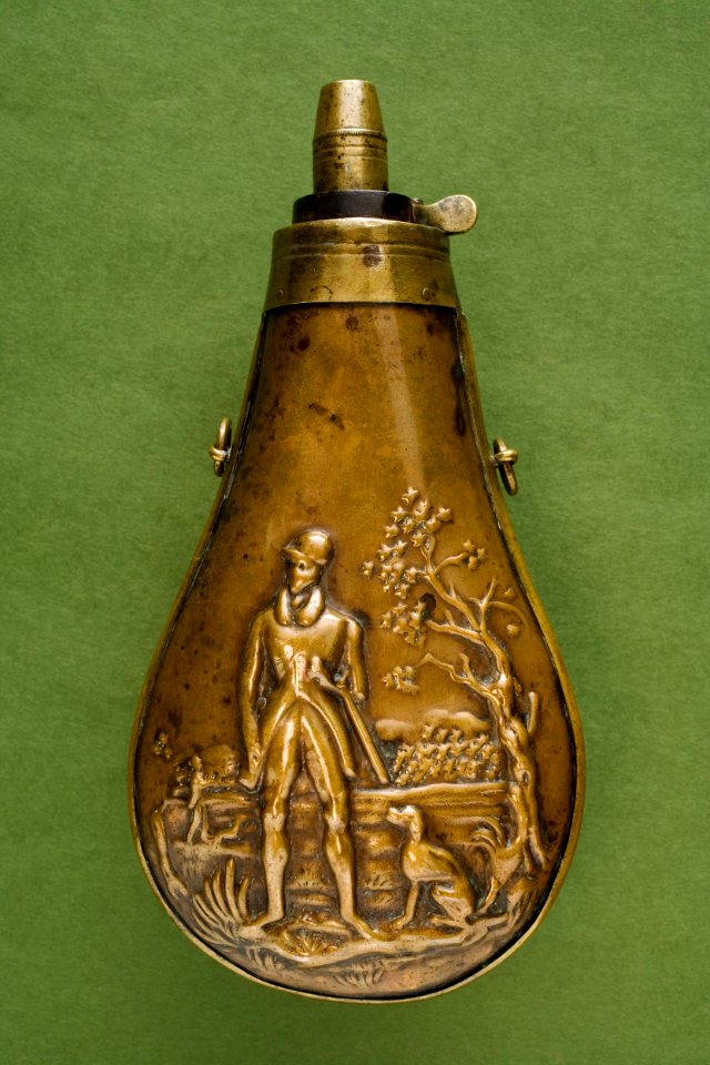 Krutflaska, troligen Tyskland, 1800-talets mitt - Livrustkammaren - 86129