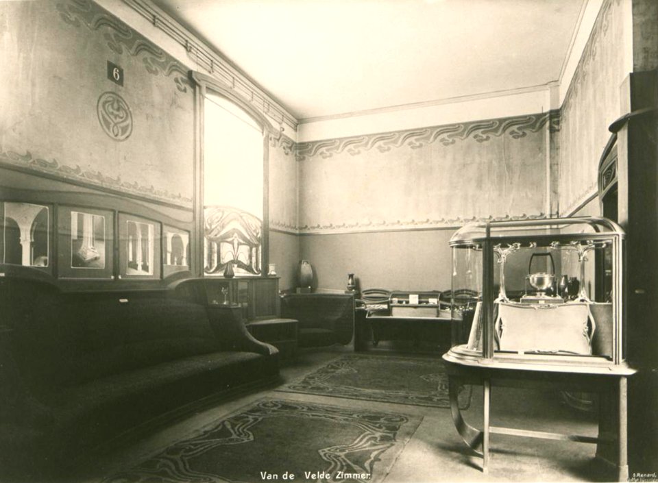 Kunstpalast, Raum 6 Henry Van de Velde Zimmer, Foto Otto Renard, 1902