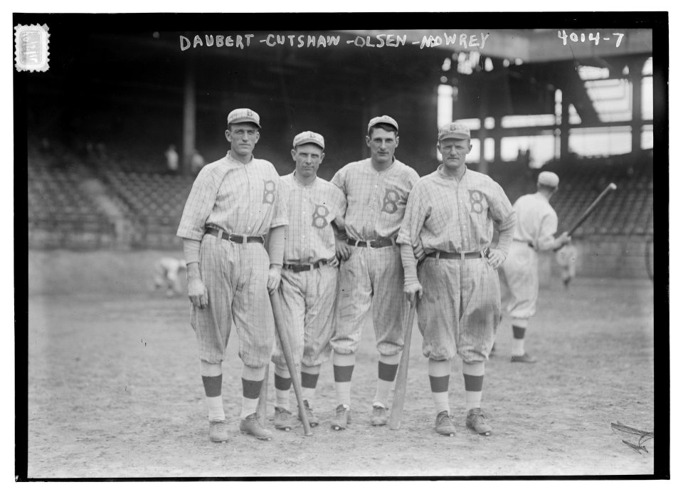 Jake Daubert, George Cutshaw, Ivy Olson, Mike Mowrey, Brooklyn NL infield (baseball) LCCN2014702934