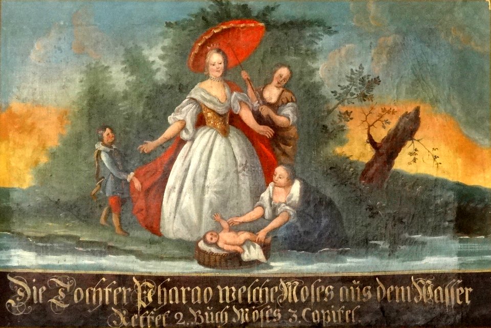 Jakobuskirche (Lang-Göns) Die Tochter Pharao 01 (cropped)