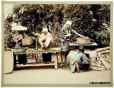 Kusakabe Kimbei - 394 Steaming Tealeaves photo