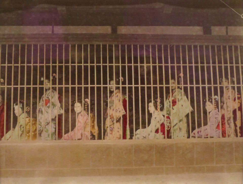 Courtesans behind a Latticed Window by Kusakabe Kimbei, Honolulu Museum of Art