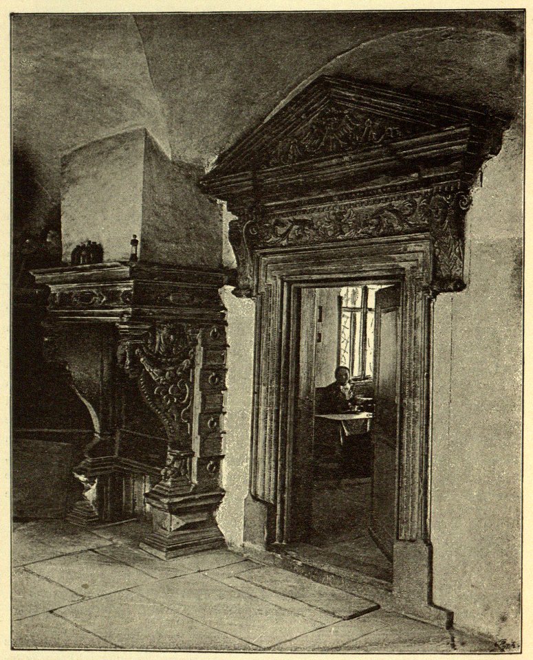 Kunstdenkmäler KN 1887 S636 Überlingen Thüre und Kamin im Vorplatz des Kanzleigebäudes