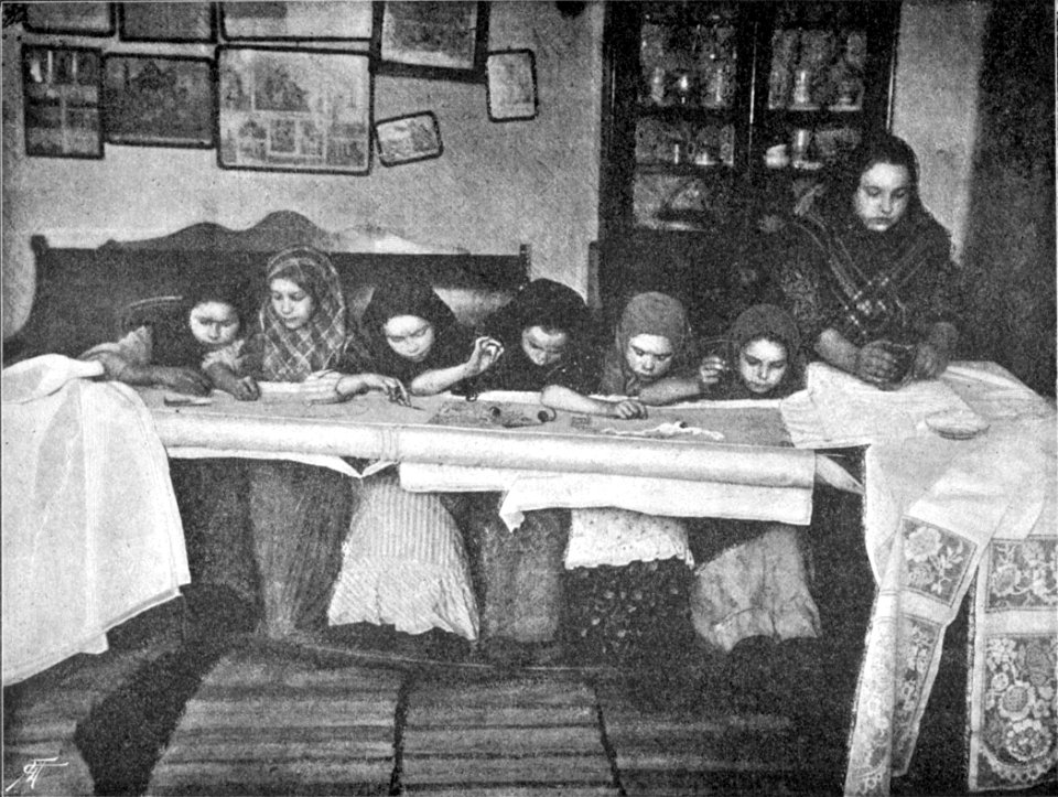 Kustari 096 Vyshivanie usorov po polotnu