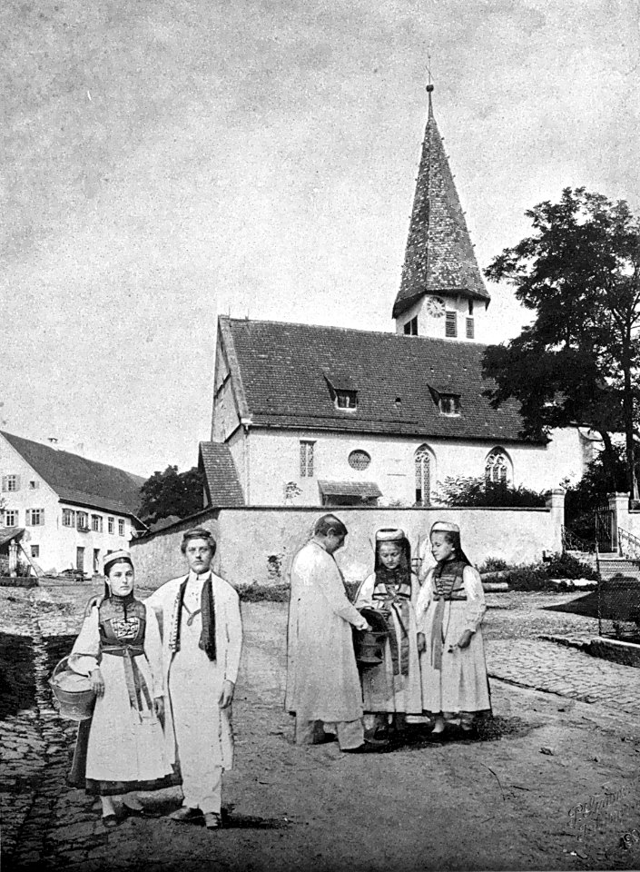 Kusterdingen Trachtengruppe Montage 1907