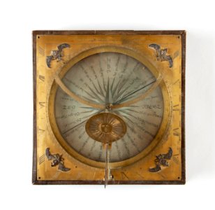 Kvadratiskt bordssolur från 1648 gjord i mässing - Skoklosters slott - 92899