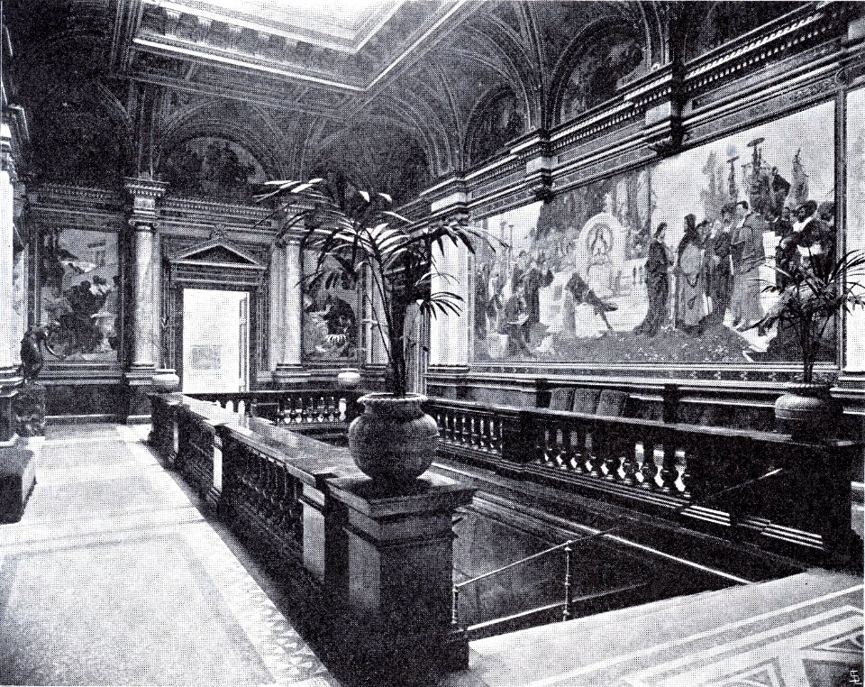 Kunsthalle in Düsseldorf, erbaut 1878 bis 1881 von Ernst Giese und Paul Weidner, Treppenhaus