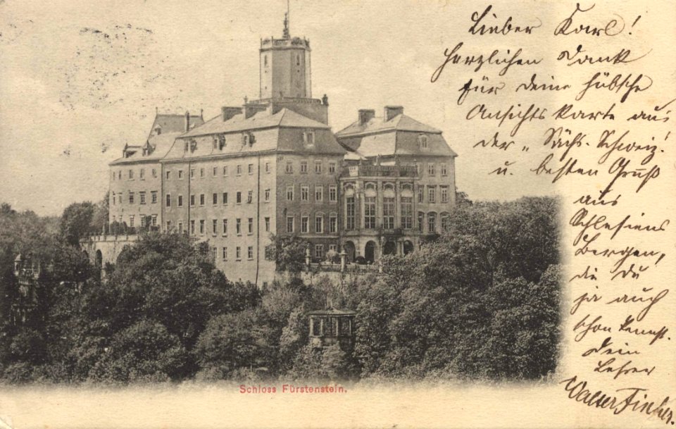 Kunzendorf, Schlesien - Schloss Fürstenstein (Zeno Ansichtskarten)