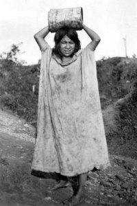 Kvinna bär hem bark, av vilken hon skall göra basttyg. Lokal, Rio Chapáre, n.ö. Bolivia - SMVK - 005579