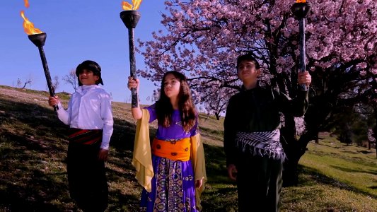 Kurdish kids in traditional clothing