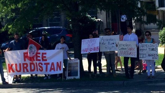 Kurds and Armenians protest Turkey