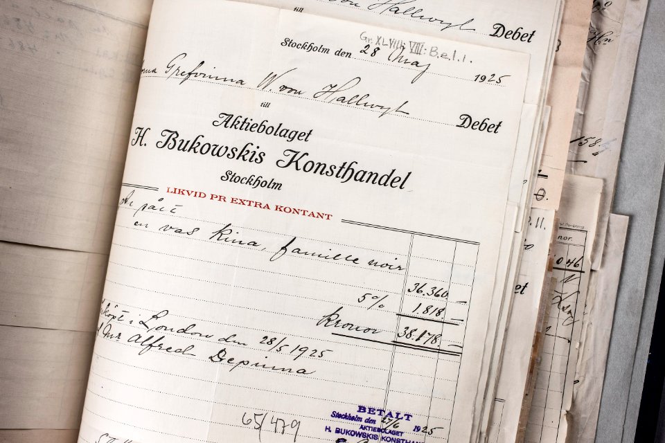 Kvitto från Bukowskis, 1925 - Hallwylska museet - 107709