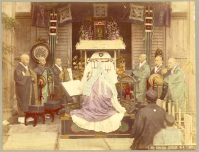 Kusakabe Kimbei - 20 Funeral Service in a Temple photo