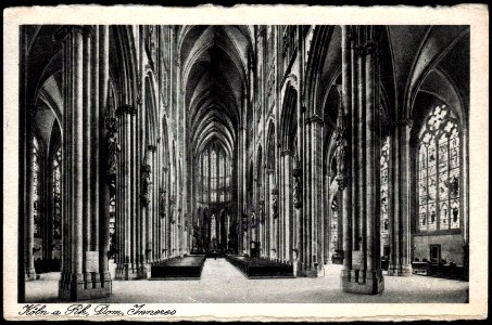 Köln a Rh, Dom, Inneres. Colone, Dom inside (1928)