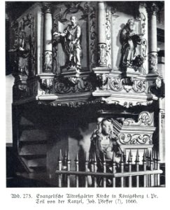 Königsberg, Evangelische Altroßgärter Kirche, Kanzel Joh. Pfeffer, 1666