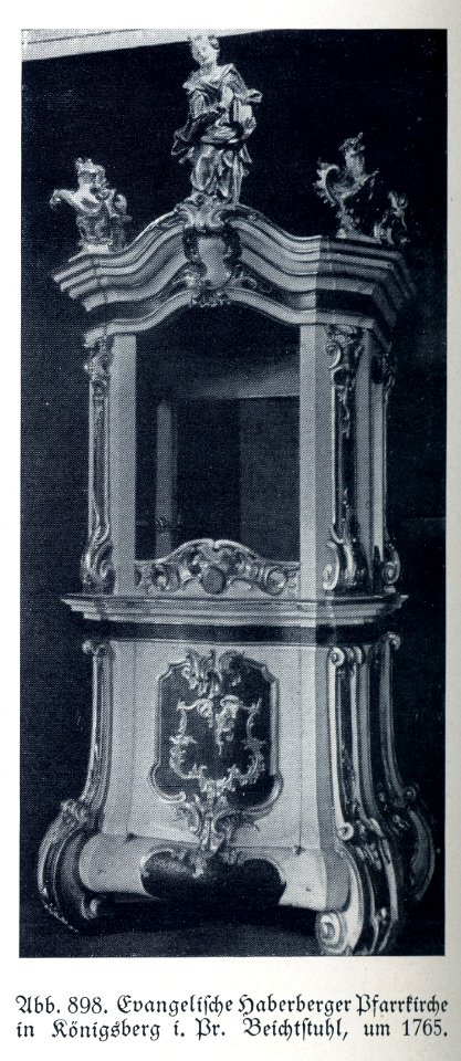 Königsberg, Haberberger Kirche, Beichtstuhl, 1765