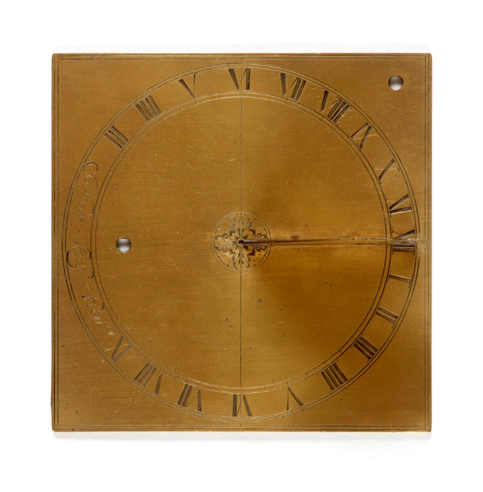 Kvadratiskt solur av mässing, 1664-1679 - Skoklosters slott - 92894