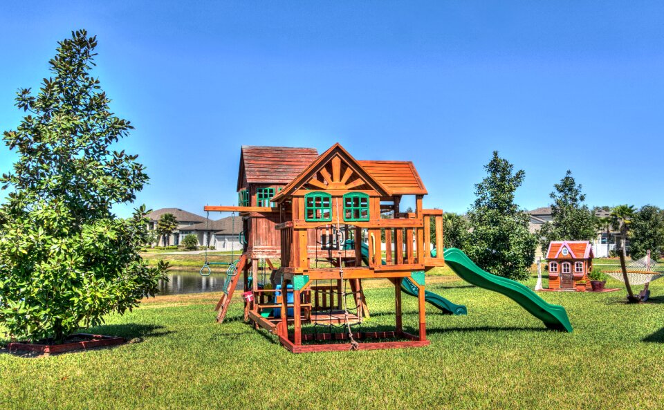 Landscape house grass