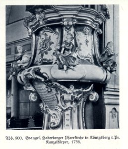 Königsberg, Haberger Kirche, Kanzel, 1756