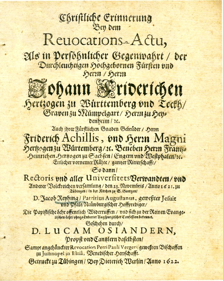 L Osiander - Christliche Erinnerung Bey dem Reuocations-Actu 1622 (AN18.2-13)