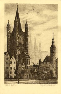 Köln (Rhein), Nordrhein-Westfalen - Groß St. Martin, Turm (Zeno Ansichtskarten)
