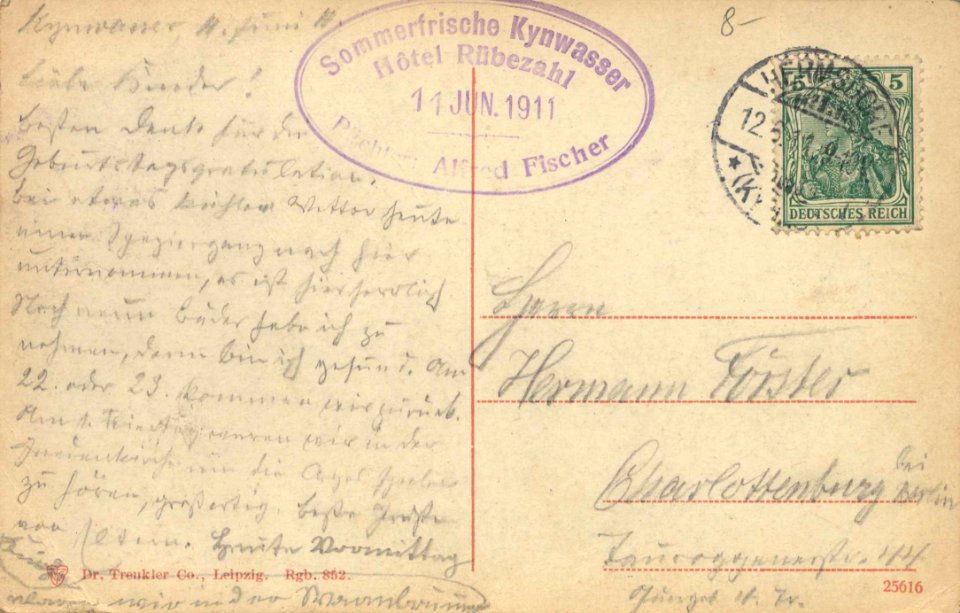 Kynast, Schlesien - Ortsansicht; Hotel Rübezahl und Logierhaus Falkenhorst (back) (Zeno Ansichtskarten)