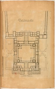 L'Architecture française (Marot) BnF RES-V-371 165v-f351 Louvre, Plan du dessein du Cavalier Bernin