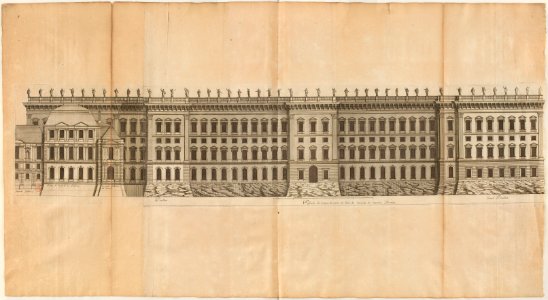 L'Architecture française (Marot) BnF RES-V-371 169v-f363 Louvre, Facade du côté de l'eau du dessein du Cavalier Bernin