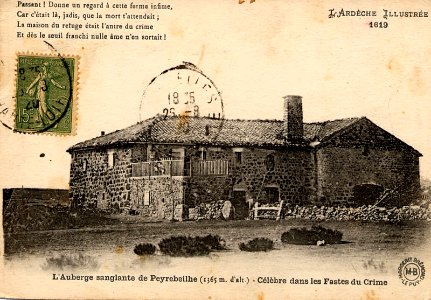 L'auberge de Peyrebeille en 1920 MB