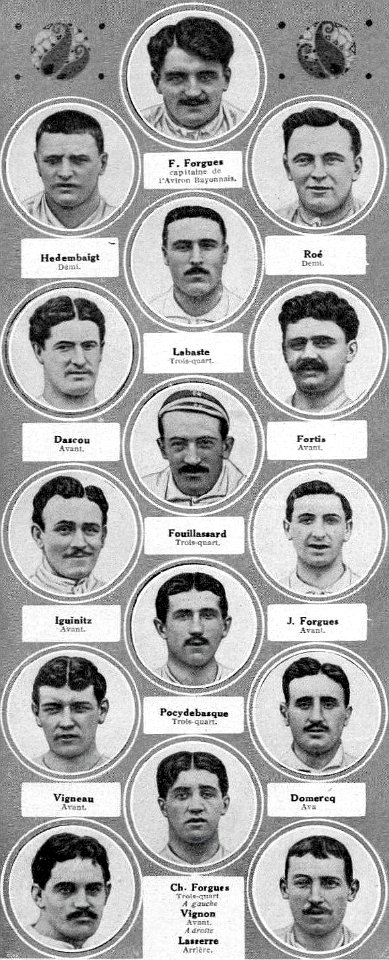 L'Aviron bayonnais, champion de France de rugby en avril 1913