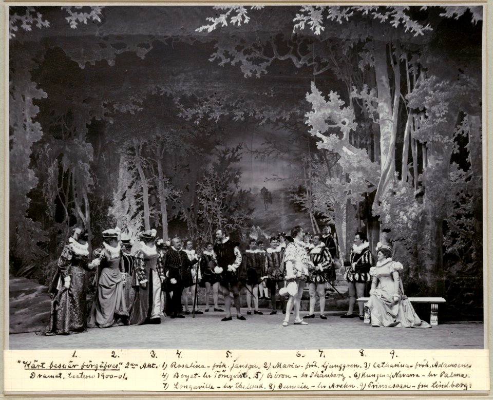 Kärt besvär förgäves, Dramatiska teatern 1901. Föreställningsbild - SMV - H12 045