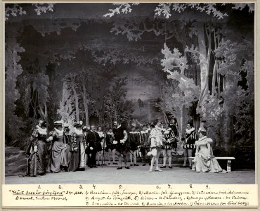 Kärt besvär förgäves, Dramatiska teatern 1901. Föreställningsbild - SMV - H12 045