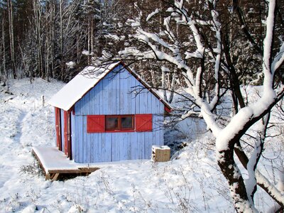 Hut wooden cottage colorful house