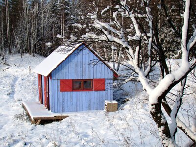 Hut wooden cottage colorful house photo