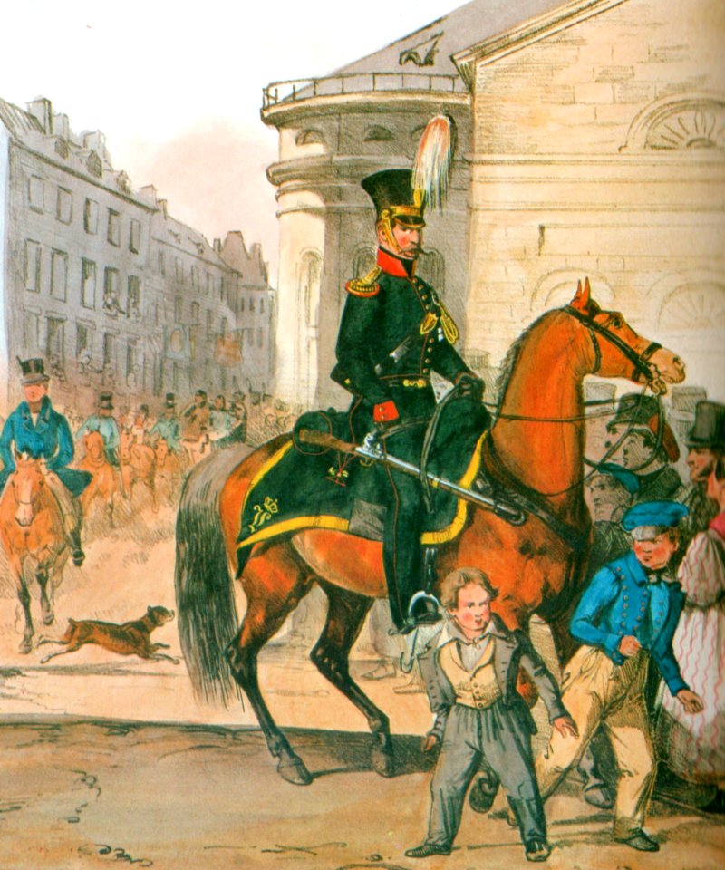 Königlich bayerischer Gendarm zu Pferd der Gendarmeriekompanie München um 1840