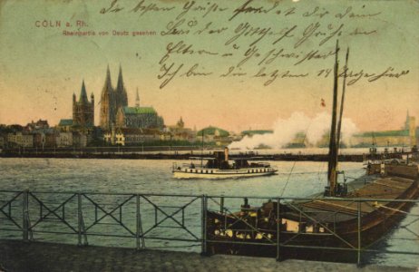 Köln (Rhein), Nordrhein-Westfalen - Rhein und Dom von Deutz aus (Zeno Ansichtskarten)