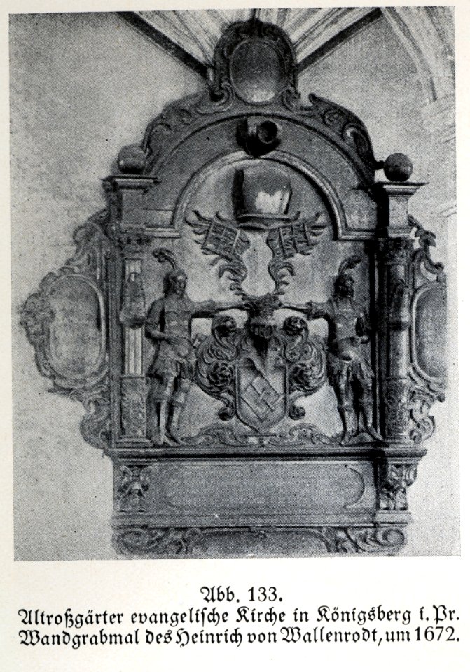 Königsberg, Altroßgärter Kirche, Wandgrabmal des Heinrich v. Wallenrodt, 1672