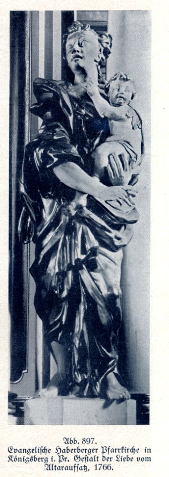 Königsberg, Haberberger Kirche, Altar, Gestalt Liebe 1766